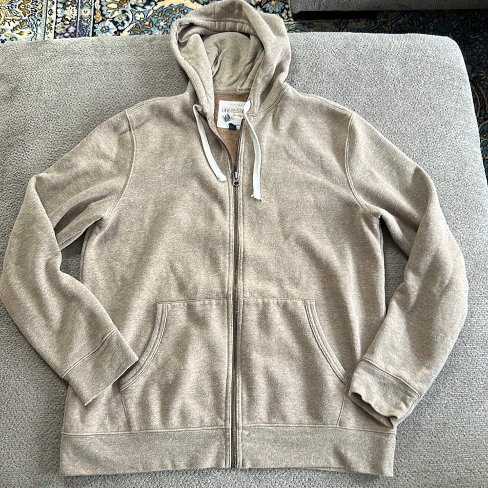 Men’s Light Brown Zip Up Hoodie